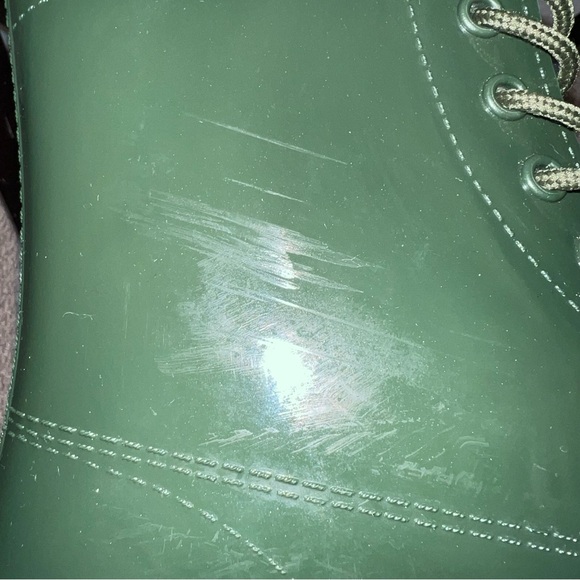 Design Lab Lace-up 8-hole Rubber Boots Green Size 6 - Picture 12 of 12